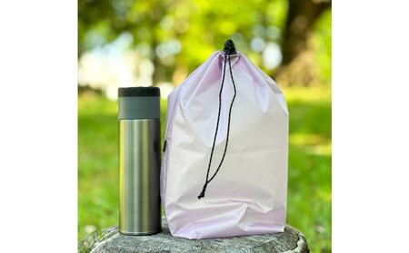 [L・5L・薄紫] 大きめナイロン巾着袋 スタッフバッグ スタッフサック バッグインバッグ 着替え袋