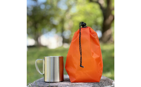 [S 1.5L・オレンジ] キャンプで大活躍!トイレットペーパーホルダー 小さめナイロン巾着袋 シンプル巾着