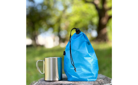 [S 1.5L・水色] キャンプで大活躍!トイレットペーパーホルダー 小さめナイロン巾着袋 シンプル巾着