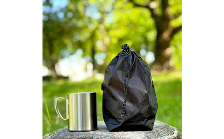 [S 1.5L・黒] キャンプで大活躍!トイレットペーパーホルダー 小さめナイロン巾着袋 シンプル巾着