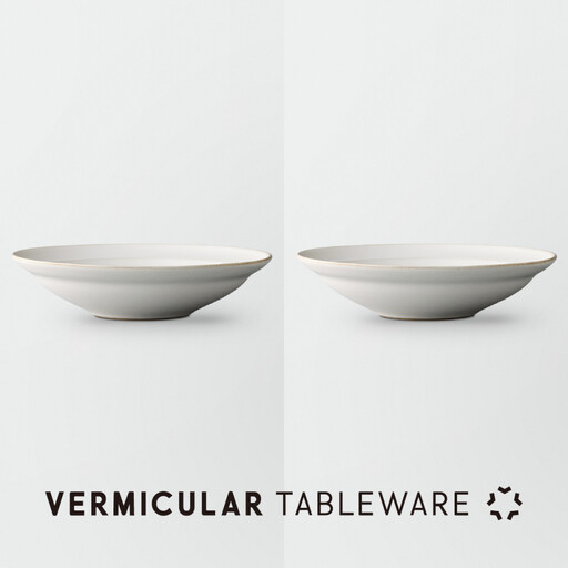 Tableware Shallow Bowl Rimペアセット21cm 乳白