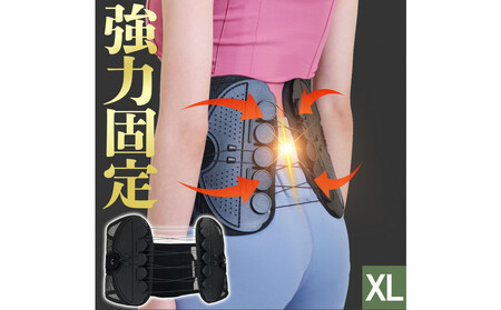 ハルクファクター 腰 サポーター ベルト XLサイズ (胴囲98〜106cm) 腰痛ベルト 姿勢矯正 反り腰 猫背 薄型 軽量 腰用サポーター 骨盤矯正 コルセット ぎっくり腰 通気性 強力固定 洗濯可 男女兼用