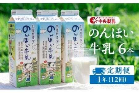 中央製乳 のんほい牛乳 1年 定期便 1L 6本 計6L