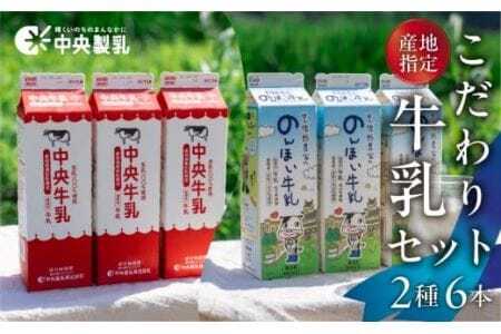 中央製乳 こだわり 牛乳セット 2種6本 1L 計6L