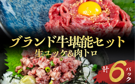 和牛ユッケ&肉トロ 生食牛肉セット(源氏和牛ユッケ / 段戸山高原牛肉トロ)タレ付 生食用牛肉