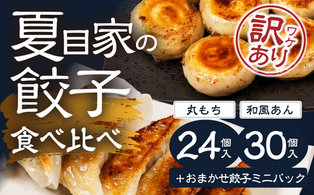 夏目家の丸もち餃子 24個 和風あん餃子 30個 +おまけ 丸もち餃子 和風あん餃子 食べ比べセット 夏目家 餃子 訳あり 食べ比べ セット 定期便 惣菜 ぎょうざ 愛知県 豊橋市
