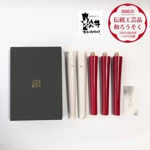 朱20匁(19cm)5本箱入り　国内産ハゼの実蝋を100%使用〈伝統工芸品　和ろうそく〉全工程手作り【1482504】