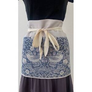 [ウイリアムモリス] カフェ エプロン いちご泥棒 アイボリー