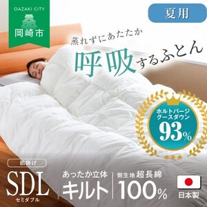[夏用]究極に軽く、蒸れない羽毛ふとん (セミダブルロングサイズ)170x210cm(HVG)