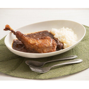 【六ツ美のあの肉カレー＆萬歳】骨付きモモ1本入りチキンカレー＆復古米/大正浪漫グルメセット(中辛)【1315505】