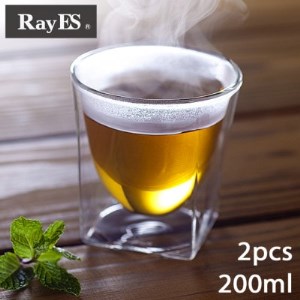 RayES/レイエスのダブルウォールグラス RDS-004 200ml ペアセット(2入)