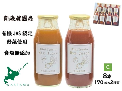 [ふるさと納税]和寒ミニトマトミックスジュース2種C(170ml)