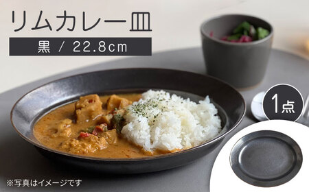 [瀬戸焼]リムカレー皿(黒)[株式会社カネ三商店] / 皿 食器 カレー皿 ギフト プレゼント / 瀬戸市[BBDD003]