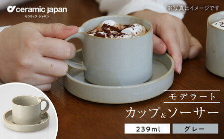 [瀬戸焼]モデラート カップソーサー グレー [セラミック・ジャパン] / 食器 カップ コップ / 瀬戸市[BBBC007]