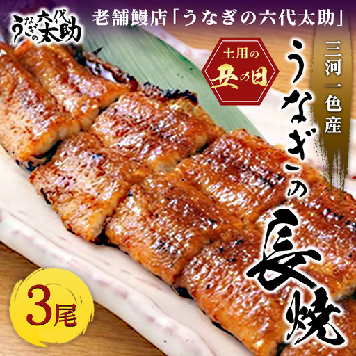 【2026年丑の日】老舗鰻店「うなぎの六代太助」 三河一色産 うなぎの長焼 3尾（7月20日～7月25日お届け）※納期指定不可