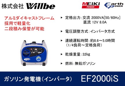 ガソリン発電機(インバータ)EF2000iS
