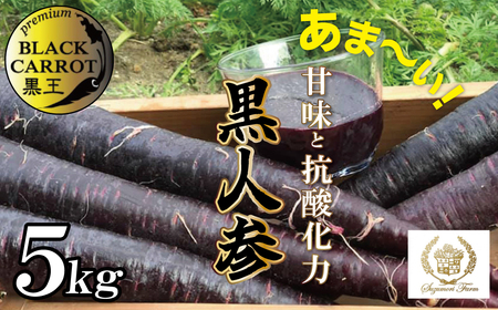 [期間限定]おどろきの甘さと抗酸化力! 黒人参『黒王』5Kg にんじん スーパーフード 健康 メロン みかん 甘い 糖度 ジュース 自慢 カラフル ブラック キャロット 農作物 自然 野菜 老化防止