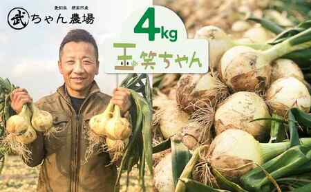 笑顔で笑顔を作る武ちゃん農場の新玉ねぎ“玉笑ちゃん” 4kg　H095-005