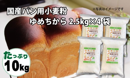 【小麦粉】国産 ゆめちから パン用 強力粉 2.5kg×4袋（計10kg）　H008-127