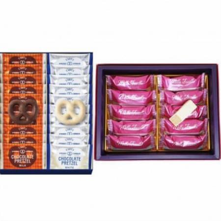 ユーハイム チョコプレッツェルクッキー20個入とミルフィーユ10個入[配送不可地域:離島]