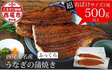 [土用の丑用までにお届け]三河産うなぎ「超おばけサイズ蒲焼き2尾」合計500g以上鰻 ウナギ うなぎ 蒲焼 国産 うなぎ蒲焼 タレ付き たれ 国産うなぎ 蒲焼き うな丼 丑の日 土用の丑の日・A116-21