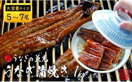 【土用の丑用までにお届け】大ボリューム1kg　愛知県三河一色産　うなぎ蒲焼き　（5尾～7尾） 蒲焼き 総菜 国産うなぎ ウナギ 鰻 愛知県産 西尾市産 西尾一色産 タレ付き たれセット 蒲焼き かば焼き・U040-37