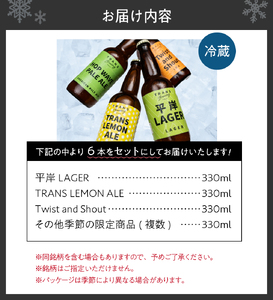 札幌平岸発！TRANS BREWING クラフトビールお楽しみ6本セット クラフト ビール 地ビール 瓶  330ml アルコール 晩酌 季節限定ビール 冷蔵便 北海道 札幌  飲み比べ ご当地ビール アウトドア