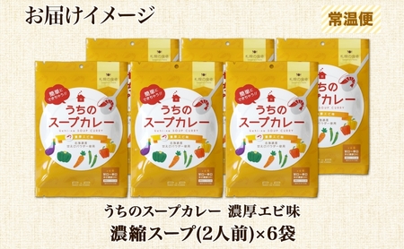 スープカレーの素 うちのスープカレー 濃厚エビ味 2人前×6袋 小分け