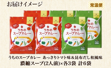 スープカレーの素 うちのスープカレー 2種セットB 計6袋 トマト味 昆布だし和風味 小分け スープカレー スパイス スープ カレー お取り寄せ 簡単 ギフト ピーアンドピー 送料無料 北海道 札幌市