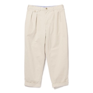 BEAMS PLUS 2プリーツ ツイル パンツ　CEMENT　S