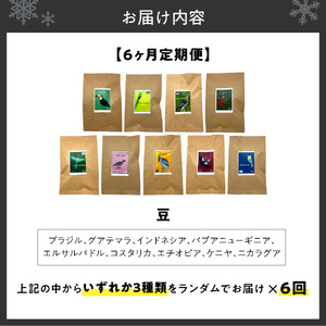【定期便】世界のコーヒーを飲み比べ 定期便 全6ヶ月　店主厳選 珈琲 3種セット 毎月 100g × 3袋 6回 合計 1.8kg　いわい珈琲　シングルオリジン300g（豆）