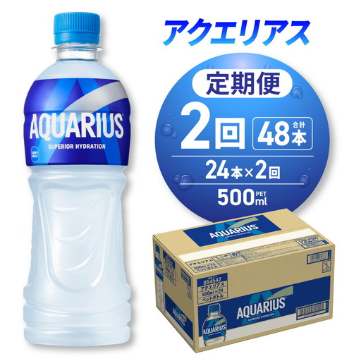 【２ヶ月定期便】アクエリアス500mlPET×24本 ペットボトル スポーツドリンク 清涼飲料水 アクエリアス ソフトドリンク アクエリアス スポーツドリンク スポドリ 札幌工場製造
