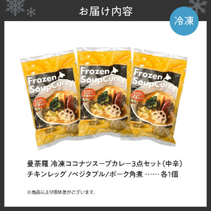 曼荼羅冷凍ココナツスープカレー3点セット（中辛） 札幌 スープカレー