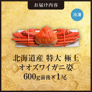 北海道産特大極上オオズワイ蟹姿　600g前後×1尾 | 蟹