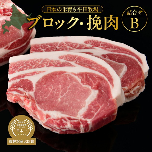 日本の米育ち平田牧場ブロック・挽肉詰合せB