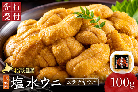 【先行予約】 北海道産　世壱屋塩水ウニ(ムラサキウニ)100g ｜うに 海鮮 魚介 無添加  北海道 札幌市
