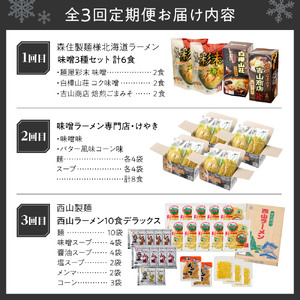 【定期便 3ヶ月】札幌市厳選！定期便～ラーメン食べ比べ～｜味噌 醬油 塩 セット 北海道 札幌市