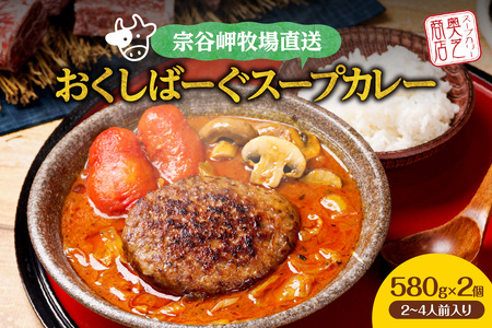 店舗人気No1！奥芝商店 宗谷岬牧場直送おくしばーぐスープカレー【580g