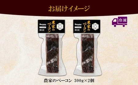 農家のベーコン 300g 2個 ベーコン 豚肉 豚 豚ばら ポーク ブロック 厚切り お取り寄せ BBQ おつまみ ギフト 冷凍 洞爺湖サミット バルナバハム バルナバフーズ 送料無料 北海道 札幌市