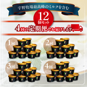 【定期便】幸せな牛のミルクからできたジェラート パティシエおまかせ12個セット×4回 アイス ジェラート ミルク オーガニック 無添加