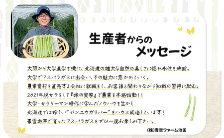 【先行予約／令和8年産】北海道岩見沢産　春グリーンアスパラ　2Lサイズ 1kg【41103】a129-003