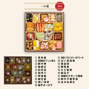 千賀屋謹製 2026年 迎春おせち料理 「おもてなし」 和風三段重 4~5人前 全57品 冷蔵_12月31日配送【G0174】