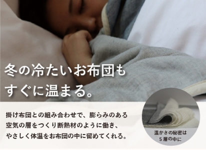 ガーゼケット OMUTI ハーフサイズ_デニム【G0301】