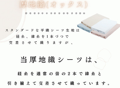 三河産　綿100％使用　オックス織フラットシーツＤＬサイズ　防ダニ加工　同色2枚_ブルー【G0494】