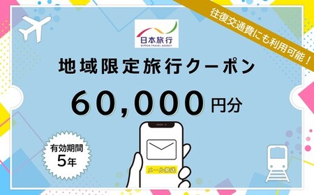 北海道 日本旅行 地域限定旅行クーポン60,000円分(Eメール発行) チケット 旅行 宿泊券 ホテル 観光 旅行 旅行券 交通費 体験 宿泊 夏休み 冬休み F6S-343