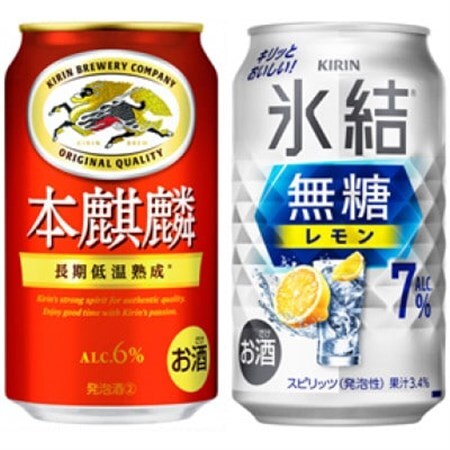 キリンの氷結無糖Alc.7% レモン×本麒麟　各350ml缶×24本_酒・アルコール     酒・アルコール  ビール _【1586403】