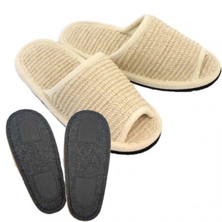 スリッパ インドコットンLLサイズ ベージュ つま先滑り止め付き【1676618】