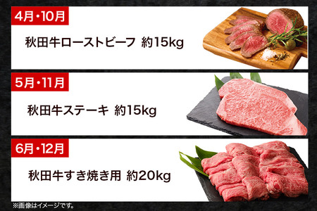 《頒布会 6ヶ月》秋田牛1頭分相当 定期便 牛肉 肉 頒布会