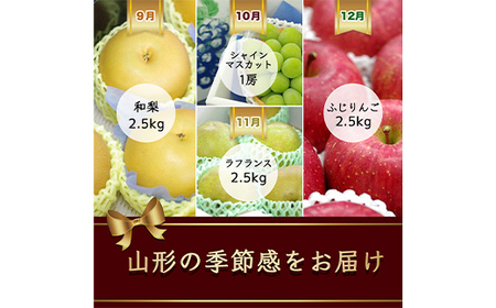 果物の定期便 佐藤錦・メロン・スイカ・和梨・葡萄・洋梨・リンゴ【令和8年発送】 FSY-2305