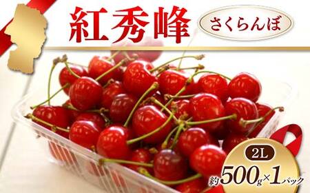 《先行予約 2026年度発送》紅秀峰 さくらんぼ 2L 500g×1パック入 FSY-1235
